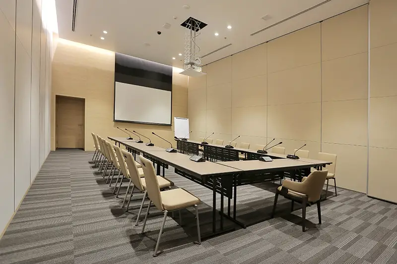 Interior of modern fully equipped professional facilities meeting conference room 