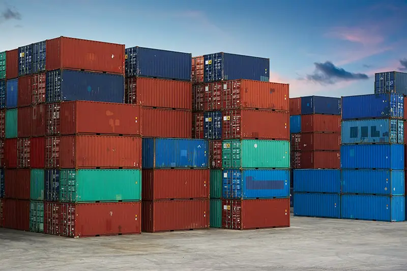 Stack of Cargo Containers at the docks