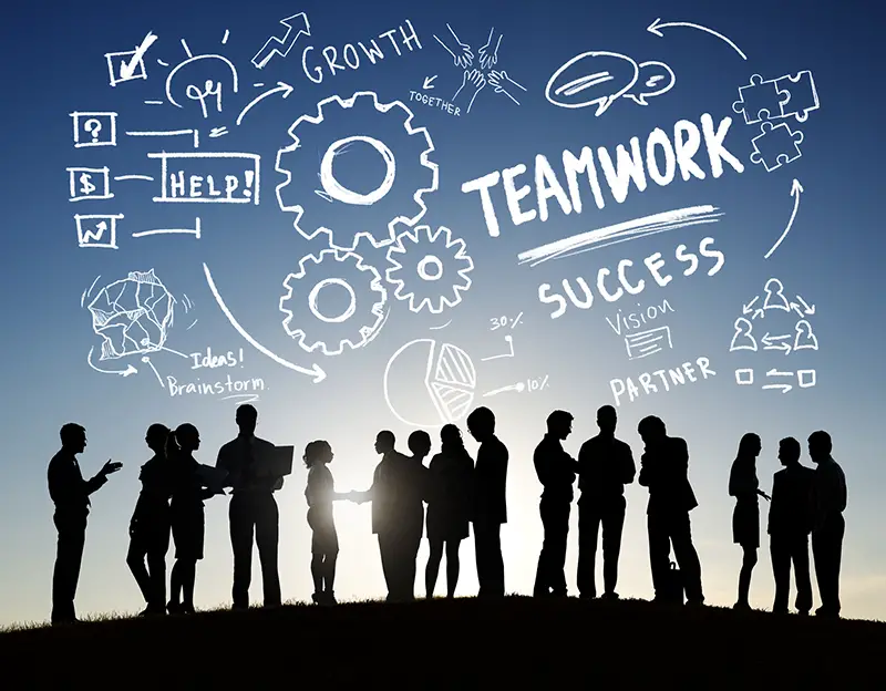 Teamwork Team Together Collaboration Business Communication Outdoors Concept