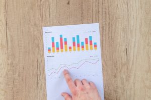 Charts and graphs depicting a successful international investment portfolio