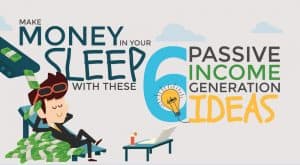 Man asleep and money pouring in - make money in your sleep