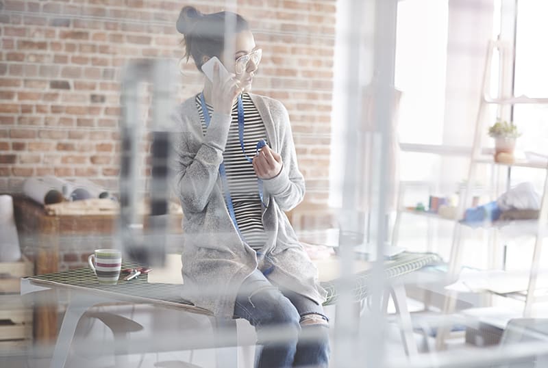 Business woman talking on the phone