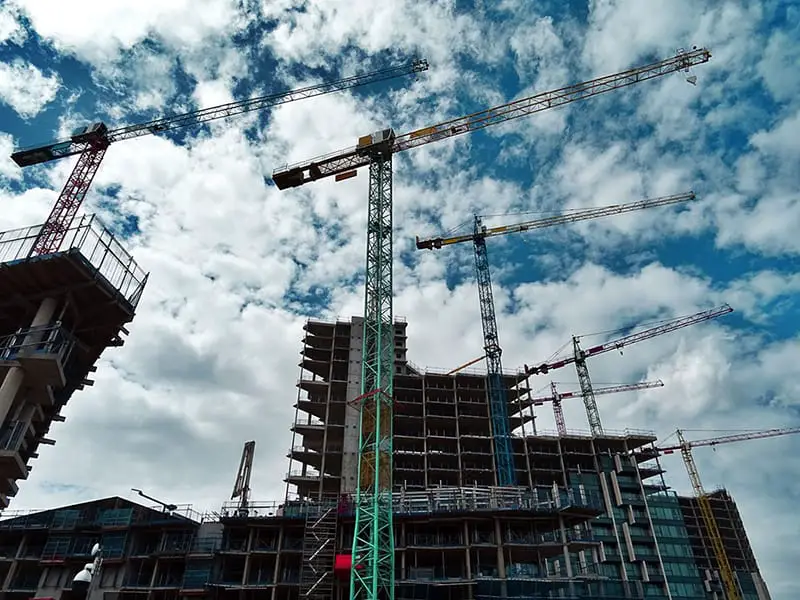 architecture building city cranes