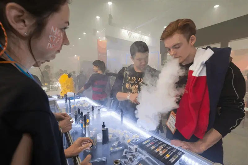 vape shop customers vaping