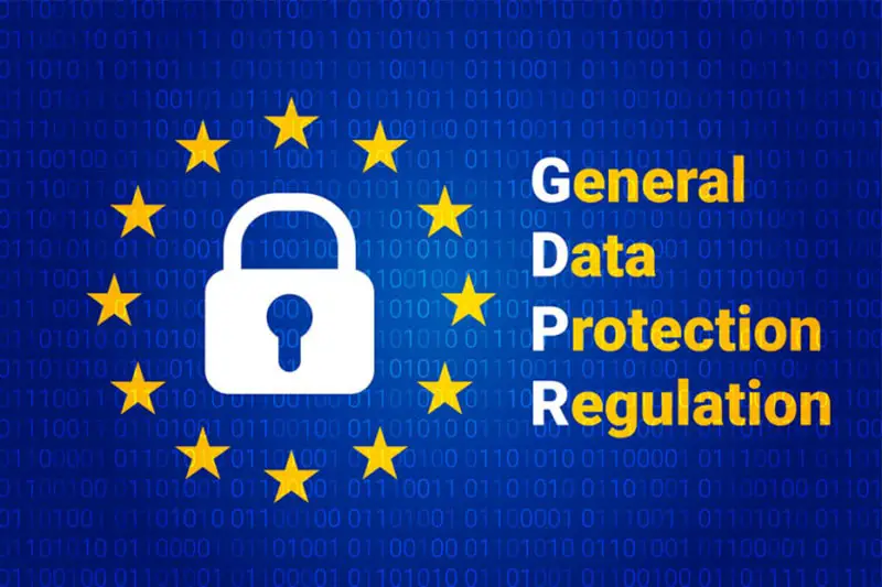 GDPR - General Data Protection Regulation. EU flag. Vector illustration