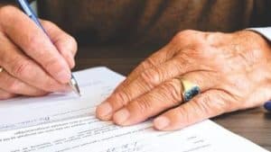 person signing documents