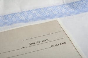 paycheck showing monetary amount in dollars