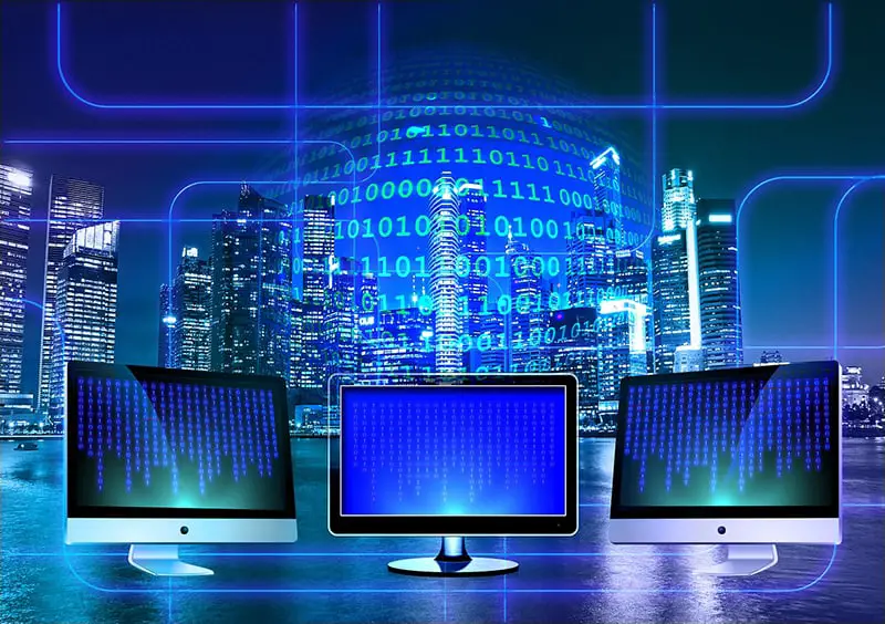 illustration of monitors binary, binary system