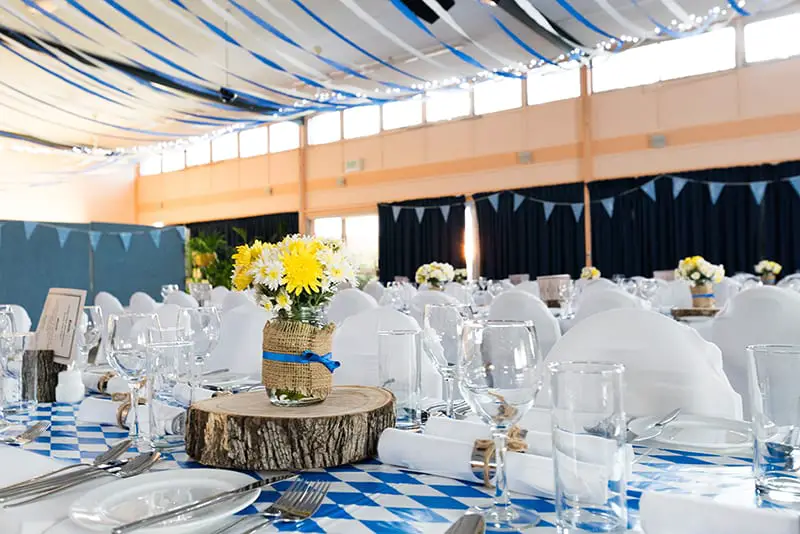 Tables set up for business event