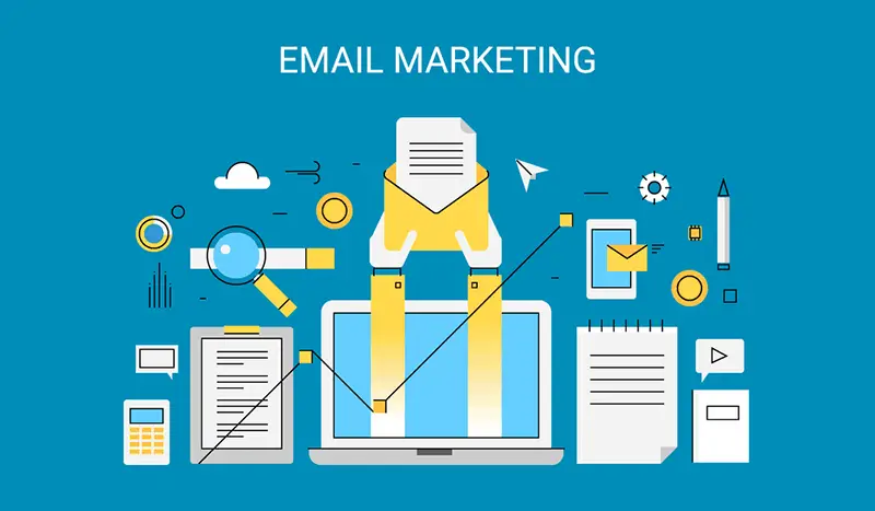 Illustration depicting email marketing