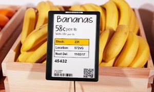Bananas in box - shelf label
