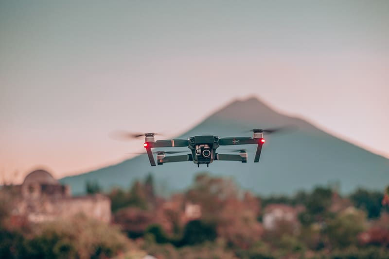 Drone Technology - drone in mid-air flight