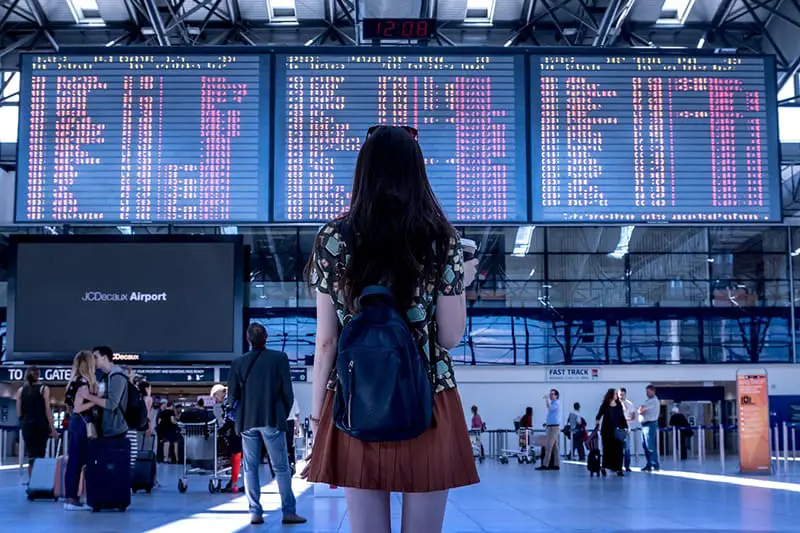 Woman at airport for a business trip