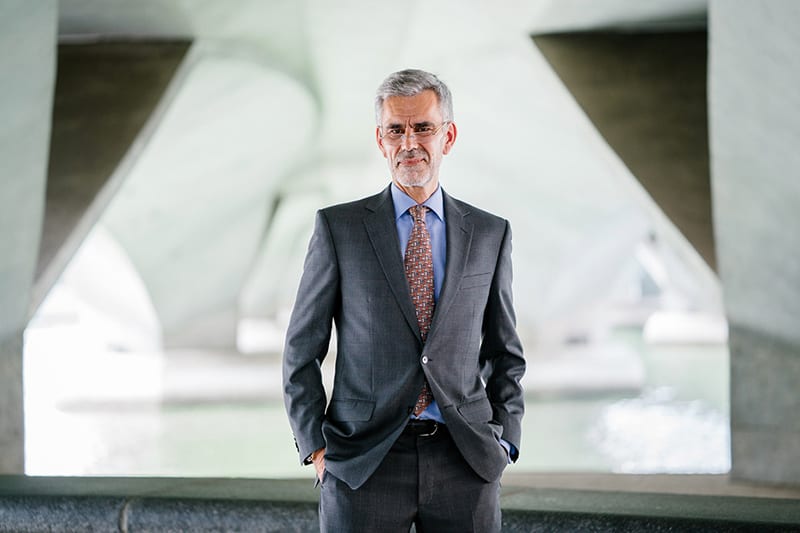 Executive businessman in grey suit