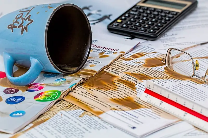 spilt coffee - common mistakes procurement process