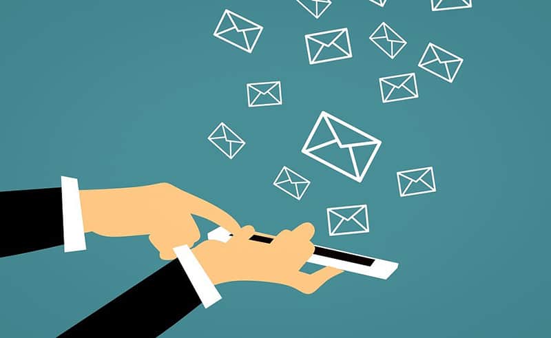 Illustration depicting sent email - email marketing