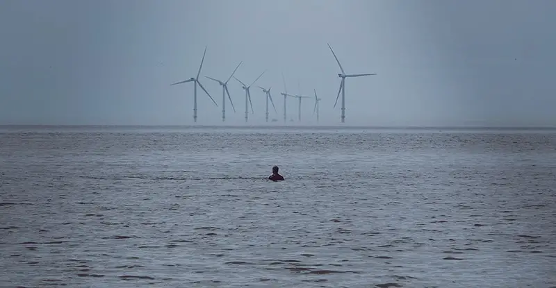 View from Crosby Beach Liverpool – Offshore wind farm – offshore wind energy