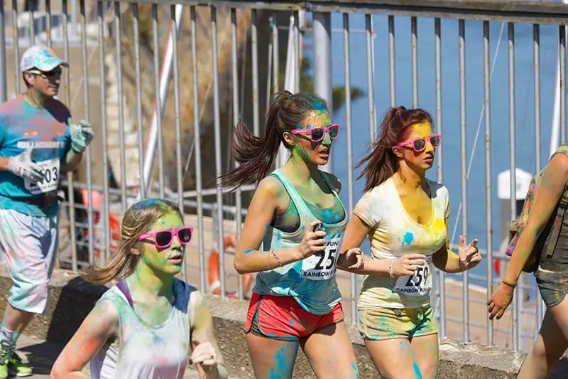 rainbow colour run to raise money for charity