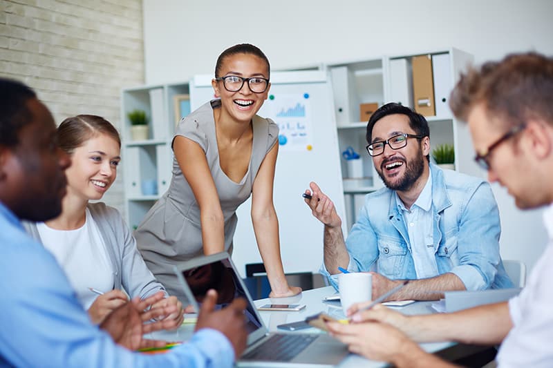 happy employees in the workplace