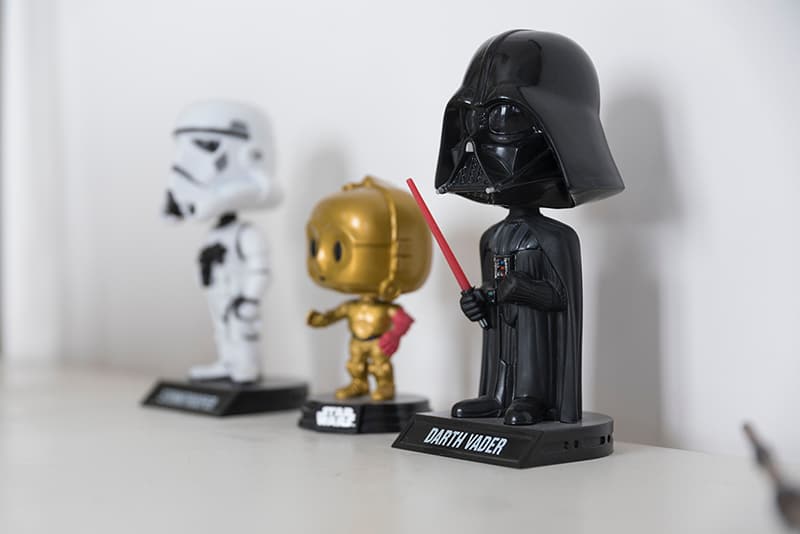 Toys - Star wars - Darth Vader. Stormtrooper, and C-P30 bobbleheads beside each other