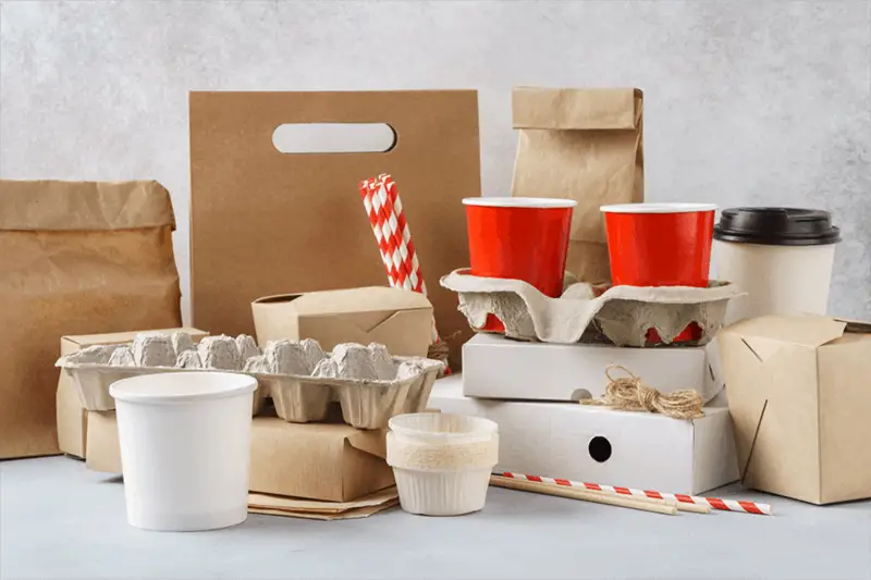 various eco-friendly packaging and disposable bio-degradeable packaging