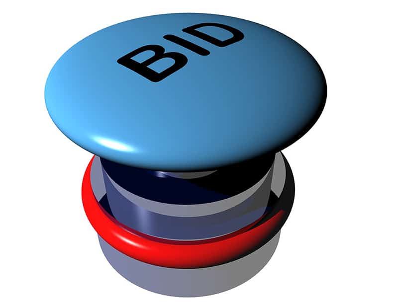 Illustration for online auction bid button