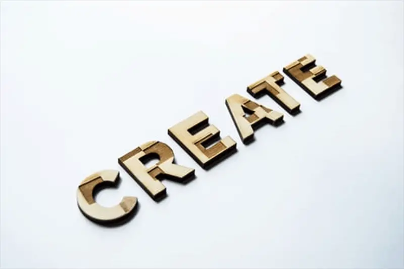 letters spelling the word create- create a well designed website