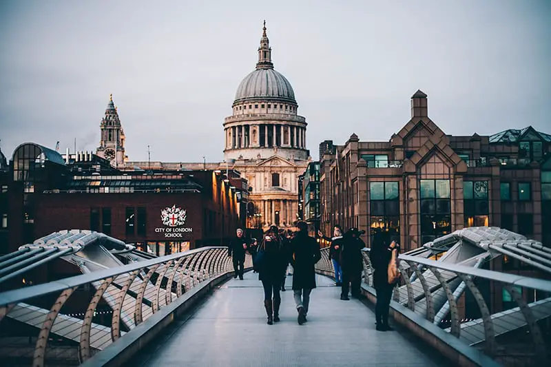 Millennium bridge - St Paul's Cathedral - London UK