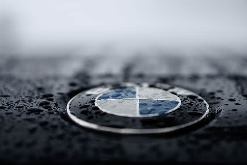 BMW product badge on car