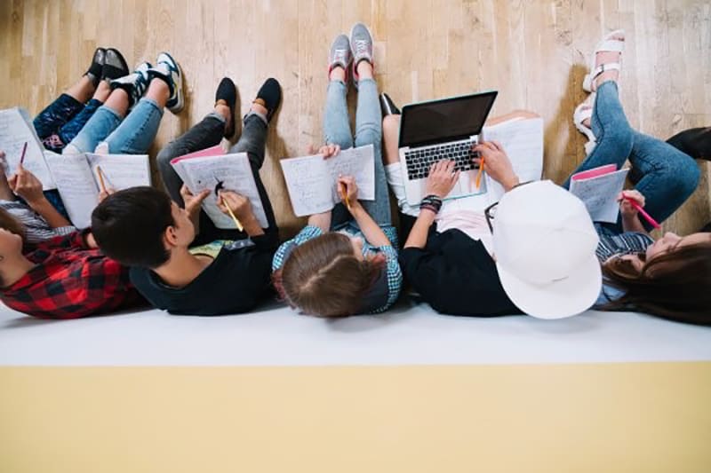 Freelancers working in a co-working space