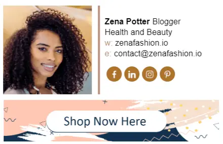 blogger email signature and banner ad example
