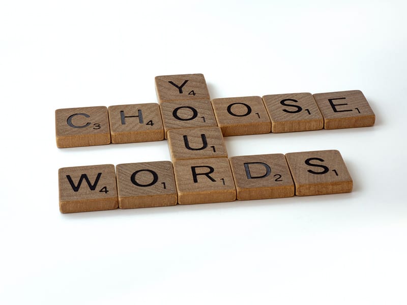 letter tiles spelling - choose your words 
