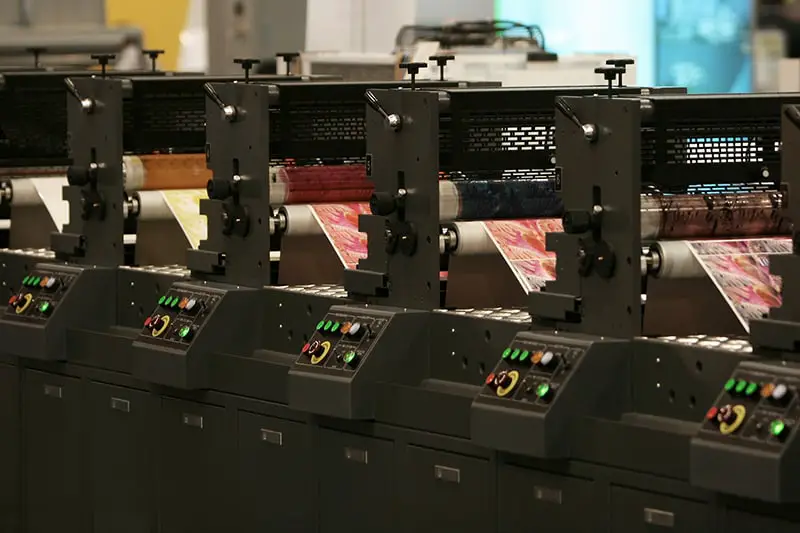 Printing machine in the production area
