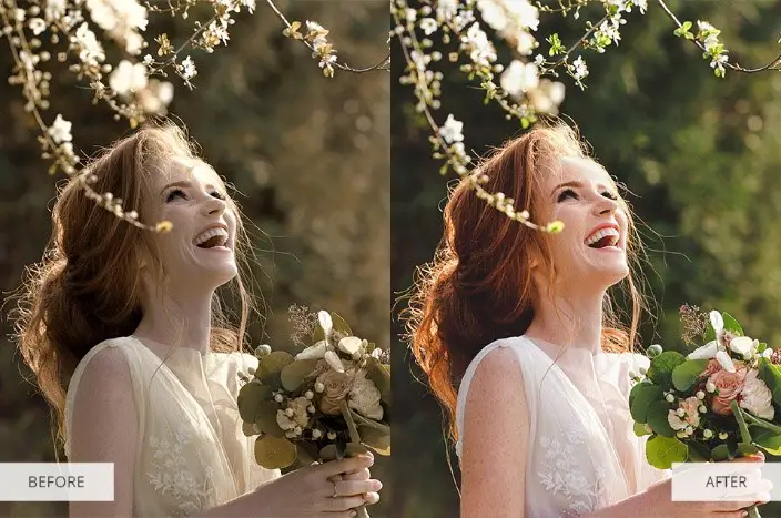  Wedding Portrait Lightroom Presets-Before and After