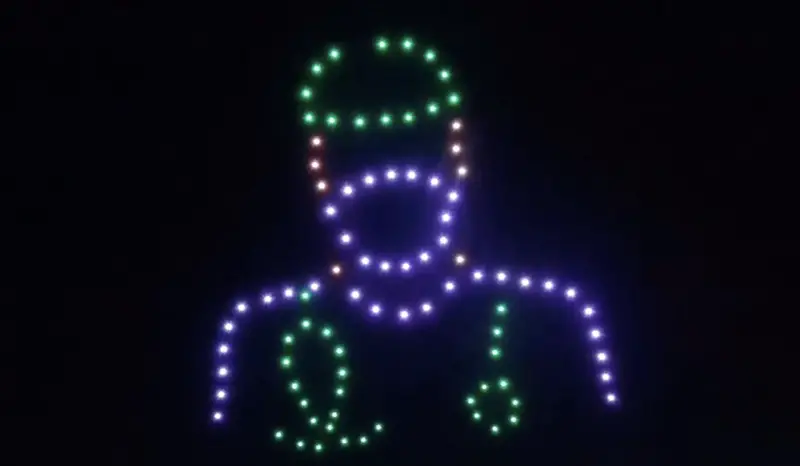 A doctor figure from neon lights effect