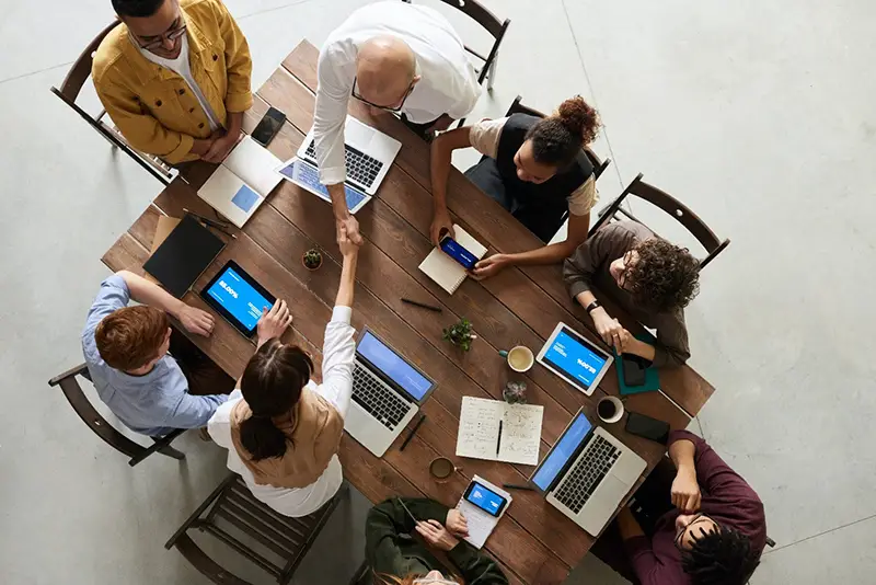  A group of people doing a business meeting