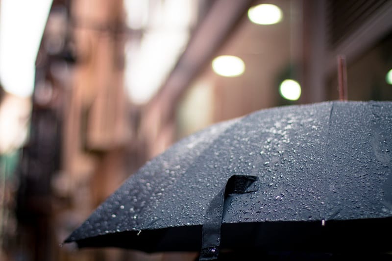 Umbrella raindrops – insurance – protection for a rainy day