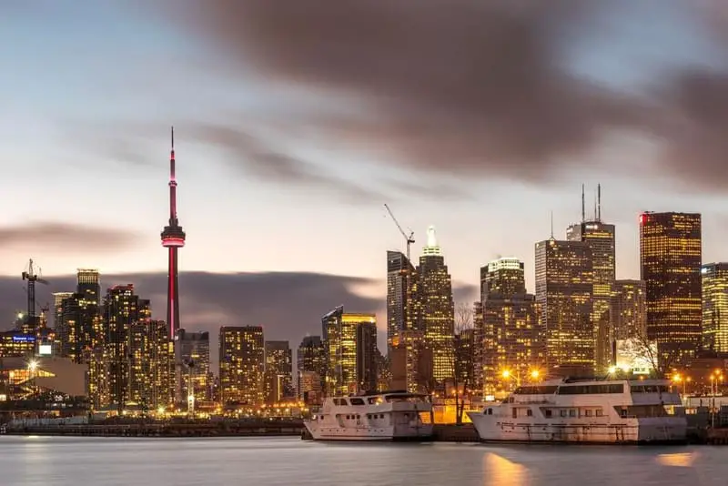 Toronto Cananda city view during night time photography