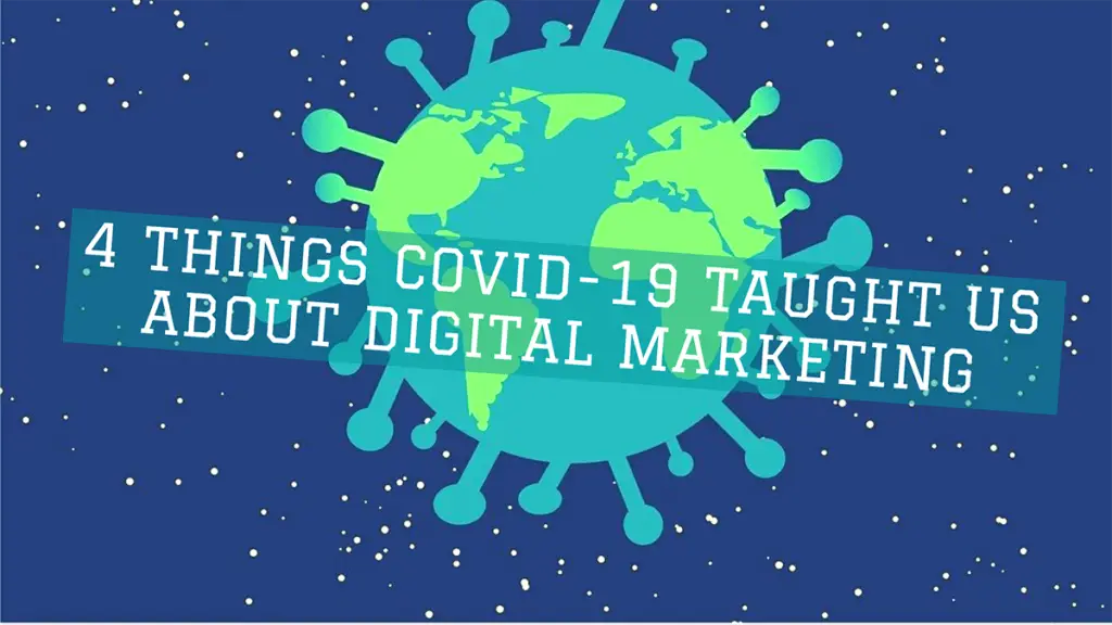 4 Things COVID-19 Taught Us About Digital Marketing - banner across Corona virus illustration 