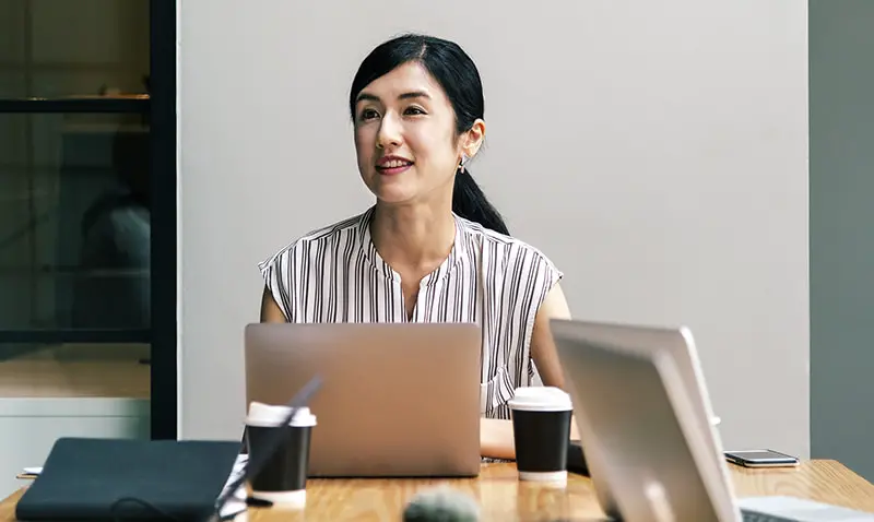 Japanese woman in a business meeting