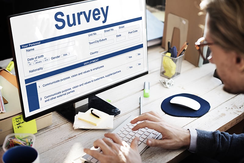 Survey Form Research Marketing  Concept - multi-step form