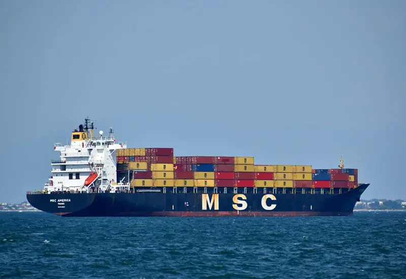 marine cargo in the middle of the sea