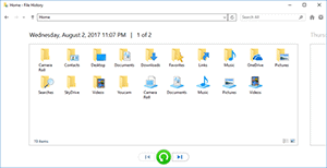 Desktop local folder of home - file history sceenshot