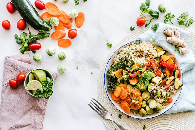 Vegetable salad on plate