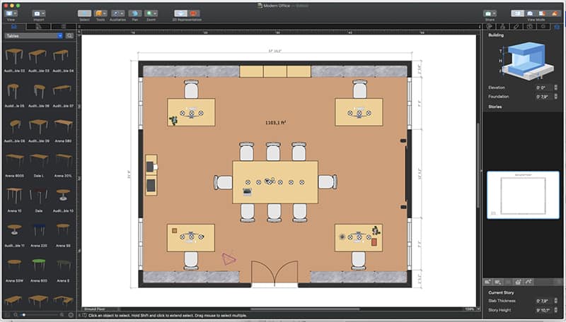 3D office Pre-designed layout