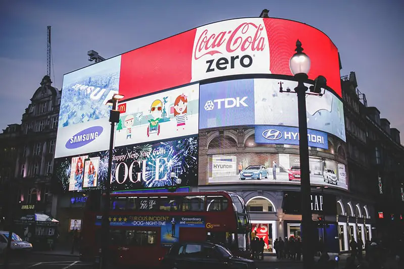 Red coca cola zero signage