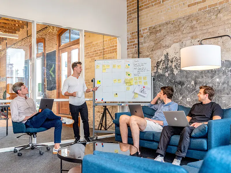 A group man having business meeting