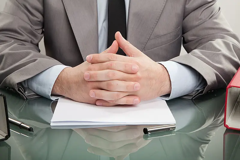 Businessman in a gray business suit