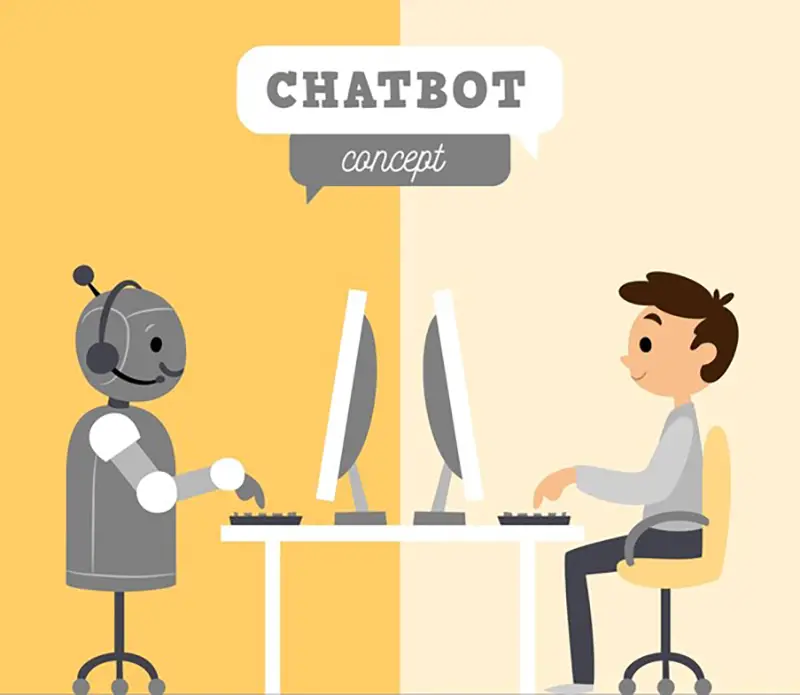 Chatbot concept with robot boy