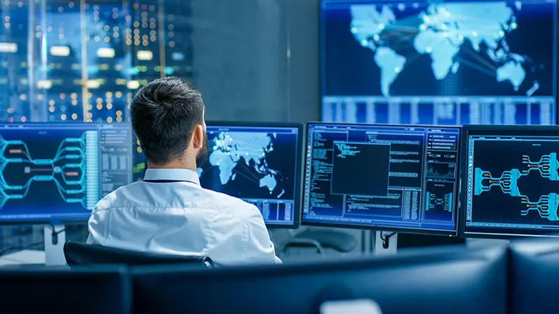 Man working in front of his computer